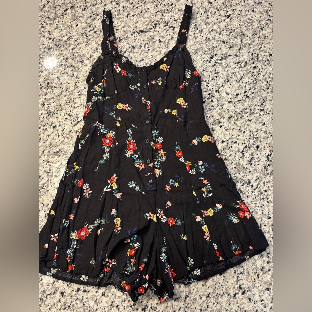 Urban Outfitters Black Floral Romper